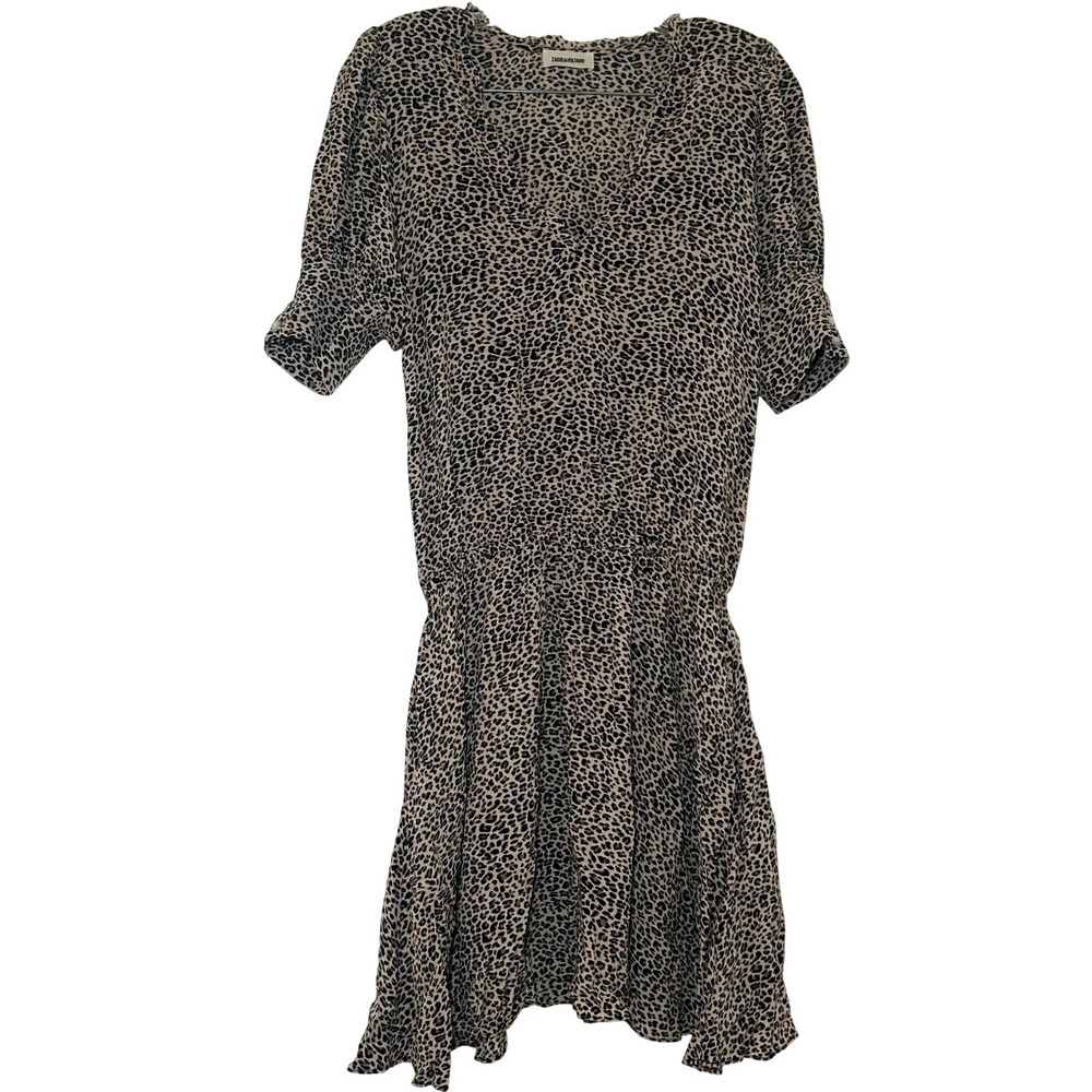 Zadig & Voltaire Russel Print Leo Leopard Viscose Mini Dress XS bold luxury
